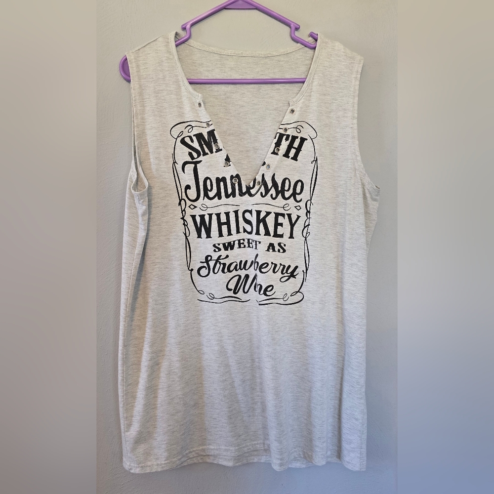 Gray Graphic Tank Top